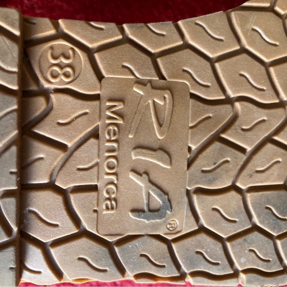 RIA Sz 38 Sequin Peacock Colourway Avarca Made ln Spain Menorca Leather Sandals - Picture 9 of 12